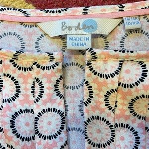 Boden Pink and Black Patterned sleeveless top